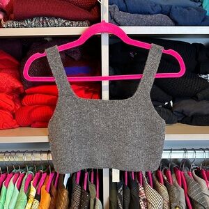 Everlane gray 58% wool sleeveless crop top size M NWT